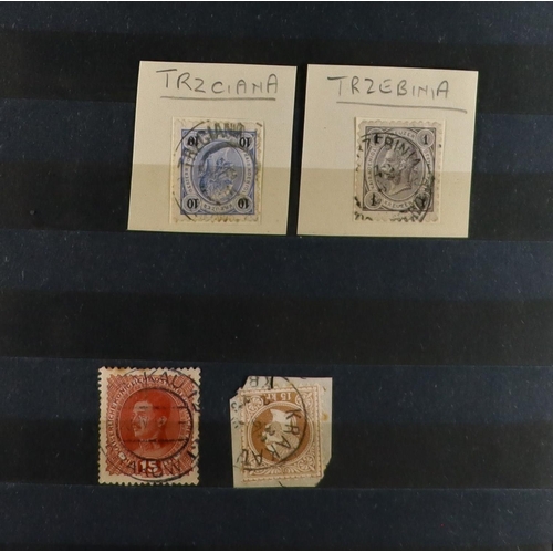 952 - POLAND AUSTRIA USED IN POLAND stock book contains 50+ early Austrian stamps with cancels from Polish... 