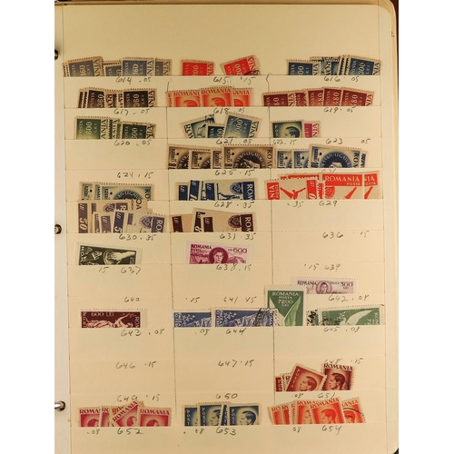 963 - ROMANIA 1860's - 1990's DEALERS STOCK IN 3 BINDERS. An extensive holding of 5000+ mostly used stamps... 