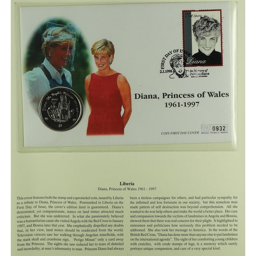 98 - DIANA PRINCESS OF WALES 1997-2001 world collection of never hinged mint stamps & mini-sheets and com... 