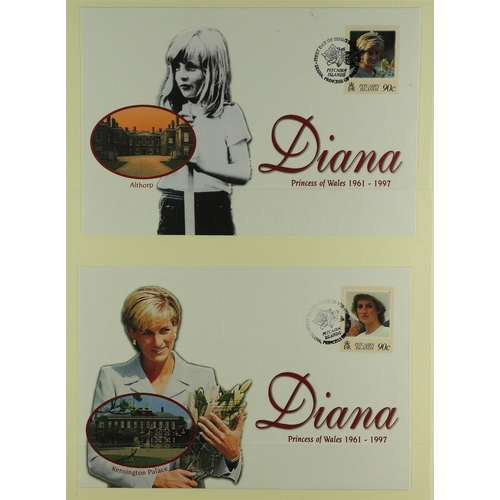 98 - DIANA PRINCESS OF WALES 1997-2001 world collection of never hinged mint stamps & mini-sheets and com... 