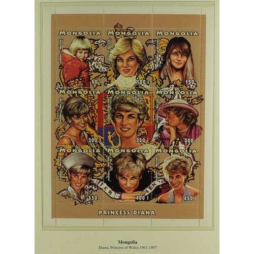 98 - DIANA PRINCESS OF WALES 1997-2001 world collection of never hinged mint stamps & mini-sheets and com... 