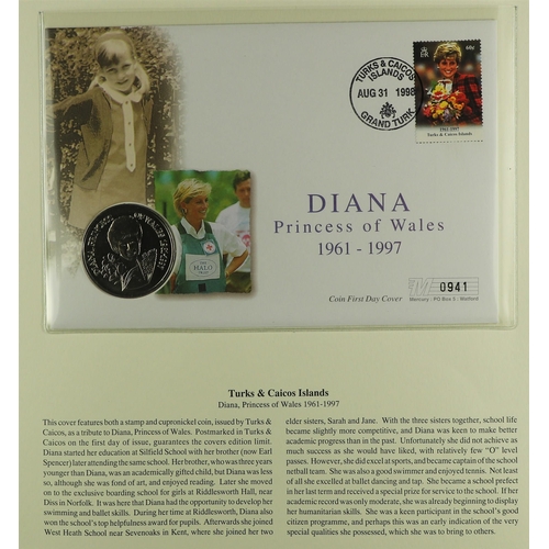 98 - DIANA PRINCESS OF WALES 1997-2001 world collection of never hinged mint stamps & mini-sheets and com... 