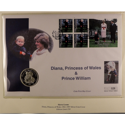 98 - DIANA PRINCESS OF WALES 1997-2001 world collection of never hinged mint stamps & mini-sheets and com... 