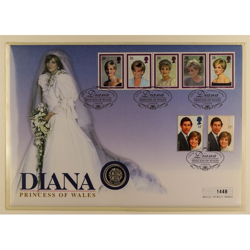 98 - DIANA PRINCESS OF WALES 1997-2001 world collection of never hinged mint stamps & mini-sheets and com... 