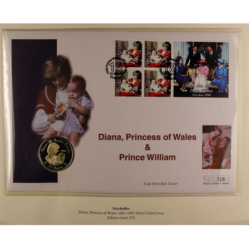 98 - DIANA PRINCESS OF WALES 1997-2001 world collection of never hinged mint stamps & mini-sheets and com... 