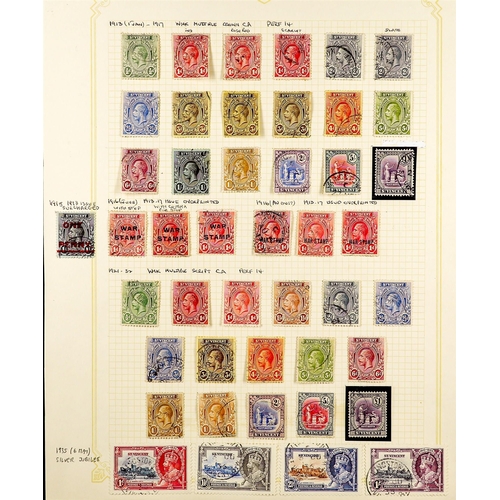 990 - ST VINCENT 1902 - 1935 USED COLLECTION of over 70 fine cds used stamps on pages, near- complete for ... 