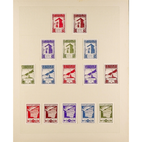 995 - SAN MARINO 1943 COLOUR TRIALS. 25 imperf proofs on surfaced card, each in five different colours, no... 