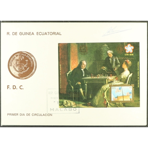 5 - CHESS - KARPOV SIGNED COVER. 1979 Equatorial Guinea FDC bearing miniature sheet (Benjamin Franklin p... 