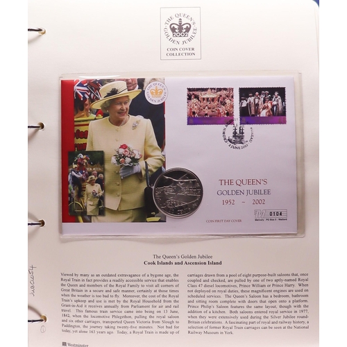 13 - COIN COVERS 5 volumes of the Mercury 2002 Golden Jubilee 'Coin First Day Cover' series from a range ... 