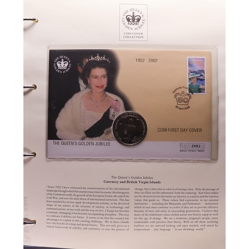 13 - COIN COVERS 5 volumes of the Mercury 2002 Golden Jubilee 'Coin First Day Cover' series from a range ... 