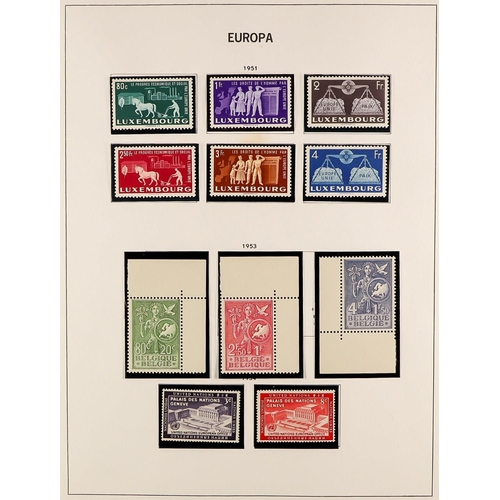 41 - EUROPA 1949 - 2013 never hinged mint stamps and sheetlets in 9 Davo albums, also 100's First Day Cov... 