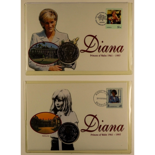 98 - DIANA PRINCESS OF WALES 1997-2001 world collection of never hinged mint stamps & mini-sheets and com... 