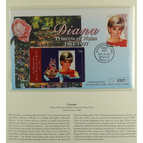 98 - DIANA PRINCESS OF WALES 1997-2001 world collection of never hinged mint stamps & mini-sheets and com... 