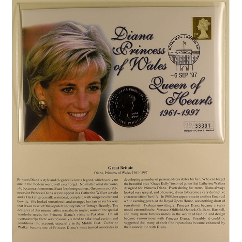 98 - DIANA PRINCESS OF WALES 1997-2001 world collection of never hinged mint stamps & mini-sheets and com... 