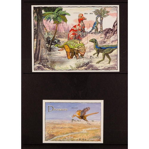 126 - DINOSAURS Palau 2004 Dinosaurs set of 6 miniature sheets IMPERFORATE PROOFS from the B.D.T. Printers... 