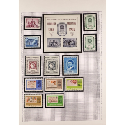 134 - 'STAMPS ON STAMPS' TOPICAL COLLECTION of 1400+ chiefly never hinged mint stamps & 200+ miniature she... 