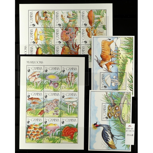 150 - MUSHROOMS (FUNGI) ON STAMPS, MINIATURE SHEETS 1980's to 2010's never hinged mint African sets, minia... 