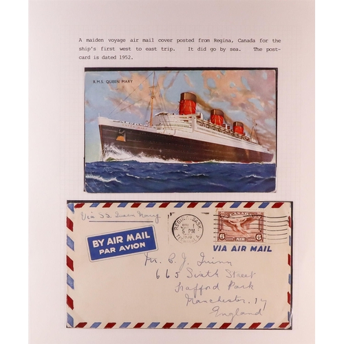 170 - MARITIME COVERS / CARDS collection annotated on album pages and loose, includes a collection of 18 Q... 