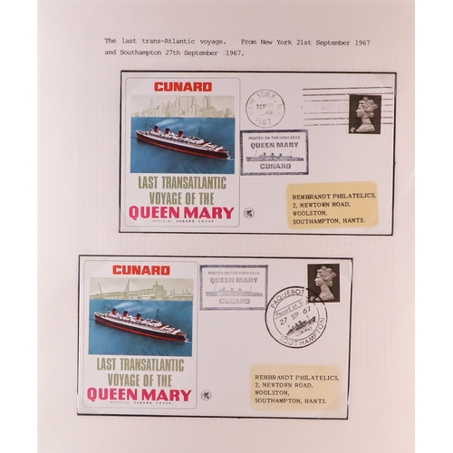 170 - MARITIME COVERS / CARDS collection annotated on album pages and loose, includes a collection of 18 Q... 