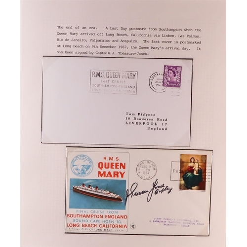 170 - MARITIME COVERS / CARDS collection annotated on album pages and loose, includes a collection of 18 Q... 