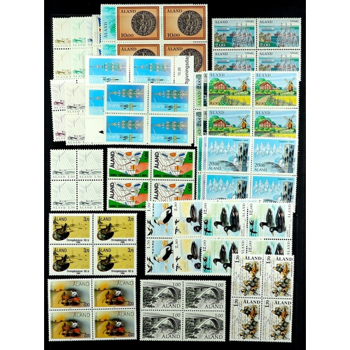 227 - ALAND ISLANDS 1984 - 2001 COLLECTION complete for the period in never hinged mint blocks 4, also all... 