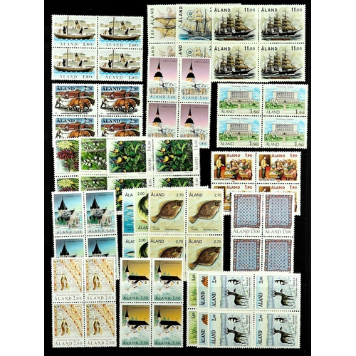 227 - ALAND ISLANDS 1984 - 2001 COLLECTION complete for the period in never hinged mint blocks 4, also all... 