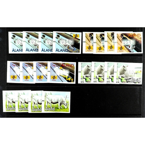 227 - ALAND ISLANDS 1984 - 2001 COLLECTION complete for the period in never hinged mint blocks 4, also all... 