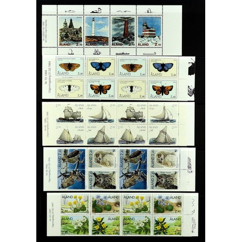 227 - ALAND ISLANDS 1984 - 2001 COLLECTION complete for the period in never hinged mint blocks 4, also all... 