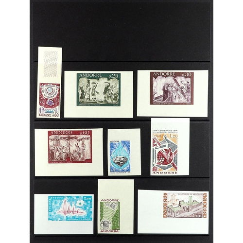 228 - ANDORRA FRENCH 1965 - 1990 imperforates collection of 27 stamps, all never hinged mint sets. Lot 228... 