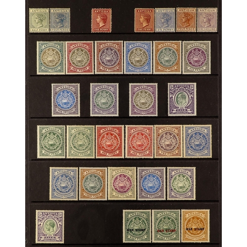 232 - ANTIGUA & BARBUDA 1882 - 1951 MINT COLLECTION on protective pages, note 1903-07 set, 1908-17 set, 19... 