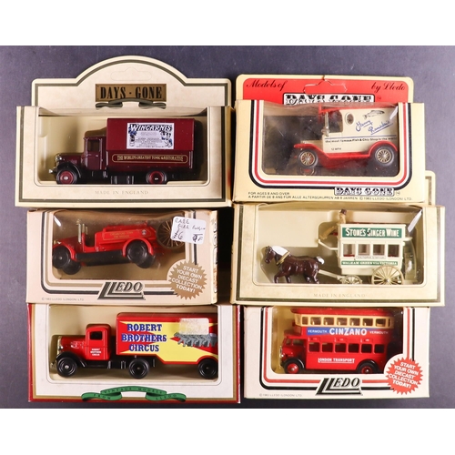 143 - LLEDO 'DAYS GONE' CARS AND VANS. Approximately 76 individual models, 3 sets and 2 display cabinets f... 