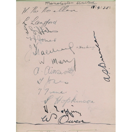 17 - AUTOGRAPH BOOKS 1930s-1940s INCLUDING MANCHESTER UNITED Bolton Wanderers and celebrities. Manchester... 