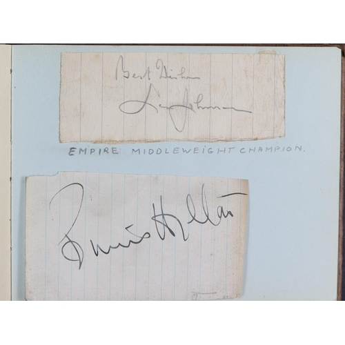 17 - AUTOGRAPH BOOKS 1930s-1940s INCLUDING MANCHESTER UNITED Bolton Wanderers and celebrities. Manchester... 