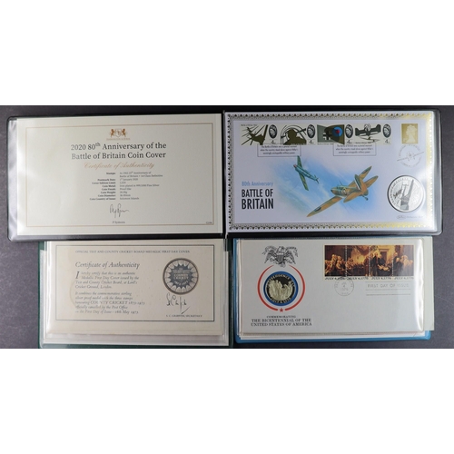 178 - SILVER MEDALS COVERS includes 1973 County Cricket, 1975 Turner, 1976 US Bicentennial, 1976 Concorde ... 