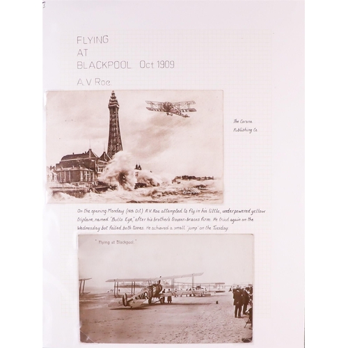 18 - BLACKPOOL 1909 AVIATION MEETING a collection of picture postcards with some of superimposed, views o... 