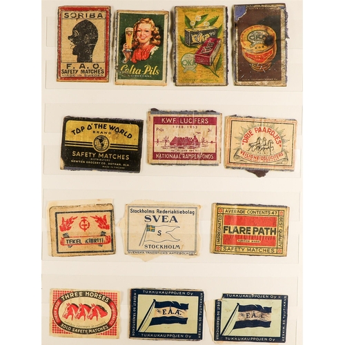 222 - WORLD SAFETY MATCH LABEL COLLECTION in album. A wide range of countries which includes Finland, Swed... 