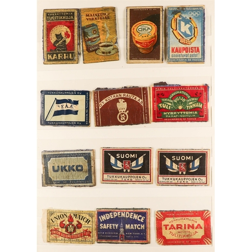 222 - WORLD SAFETY MATCH LABEL COLLECTION in album. A wide range of countries which includes Finland, Swed... 