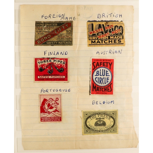 222 - WORLD SAFETY MATCH LABEL COLLECTION in album. A wide range of countries which includes Finland, Swed... 