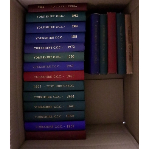 227 - YORKSHIRE COUNTY CRICKET YEARBOOKS 1927-1986. Comprising of 1927, 28, 32, 48, 49, 50, 55, 56, 57, 58... 