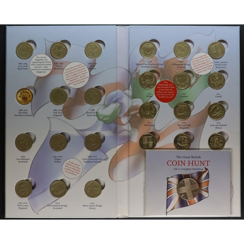 37 - COIN COLLECTION.  Includes 'The Great British Coin Hunt' complete collector albums for 50p - includi... 