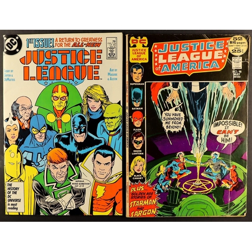 75 - DC COMICS - JUSTICE LEAGUE AMERICA / EUROPE / INTERNATIONAL. Includes 1972-1987 (98, folds, 110 writ... 