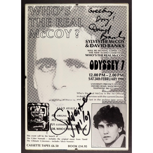 97 - DR WHO SIGNED ITEMS. Includes Advertising Poster signed by Sylvester McCoy, 'Dr Who Holiday Holiday ... 