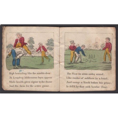 138 - JUVENILE SPORTS 1837 small Miller's two-penny book with colour illustrations. Lot 138 [c]