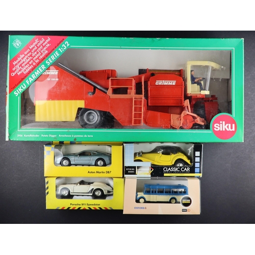 25 - CARS AND TRUCKS BY VARIOUS MANUFACTURERS. Includes Burago x6 (inc Ferrari and Chevolet), Siku Farmer... 