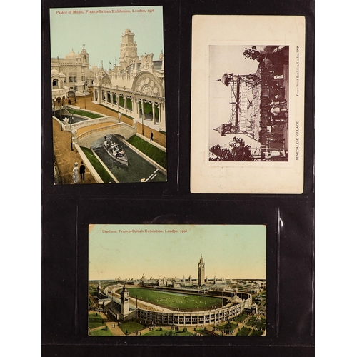 169 - POST CARDS 1908 - 1912 EXHIBITIONS a used & unused range with 1908 Frano-British Exhibition, mostly ... 