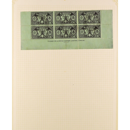 1005 - NEW HEBRIDES ENGLISH 1925 set to 1s (1.25Fr) black/emerald (SG 43/49) each an imprint block 6 with s... 