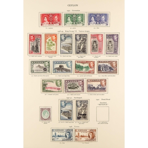 102 - COMMONWEALTH - BRITISH INDIAN OCEAN FINE MINT COLLECTION on pages, near complete for 1936 - 1952, in... 