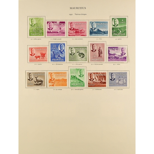 102 - COMMONWEALTH - BRITISH INDIAN OCEAN FINE MINT COLLECTION on pages, near complete for 1936 - 1952, in... 