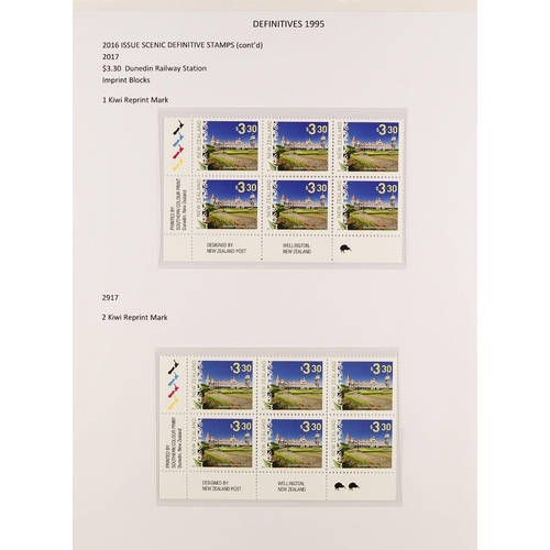 1039 - NEW ZEALAND 2003 - 2019 NEVER HINGED MINT DEFINITIVES COLLECTION of the Scenic definitives as plate ... 