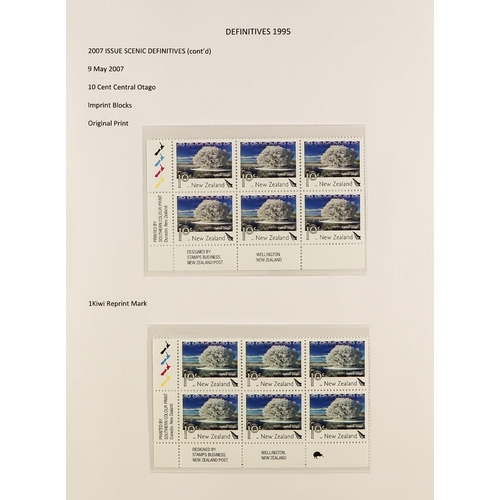 1039 - NEW ZEALAND 2003 - 2019 NEVER HINGED MINT DEFINITIVES COLLECTION of the Scenic definitives as plate ... 